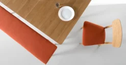 Juego de 2 sillas de comedor Jenson – Roble y naranja retro