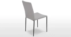 Juego de 2 sillas de comedor Braga – Gris perla con patas negras