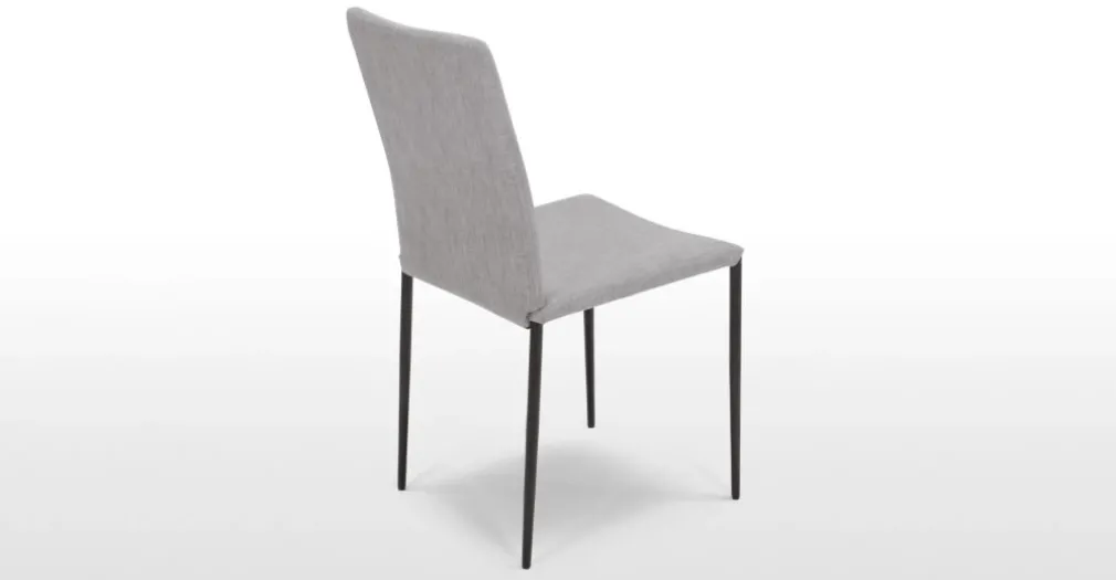 Juego de 2 sillas de comedor Braga – Gris perla con patas negras