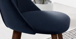 Juego de 2 sillas de comedor Lule – Terciopelo azul real y nogal ⚡