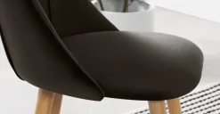 Juego de 2 sillas de comedor Lule – Terciopelo gris nutria y roble