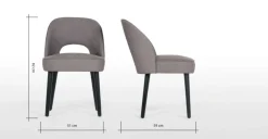 Juego de 2 sillas de comedor Rory – Gris grafito