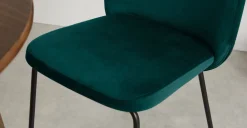 Juego de 2 sillas de comedor Safia – Terciopelo azul espuma de mar