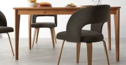 Juego de 2 sillas de comedor Enid – Terciopelo gris nutria