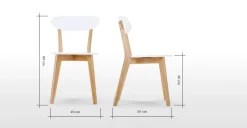 Juego de 2 sillas de comedor Fjord – Roble y blanco