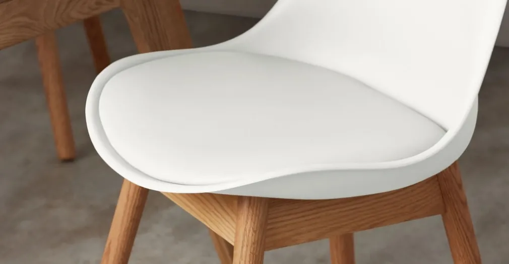 Juego de 2 sillas de comedor Thelma – Roble y blanco