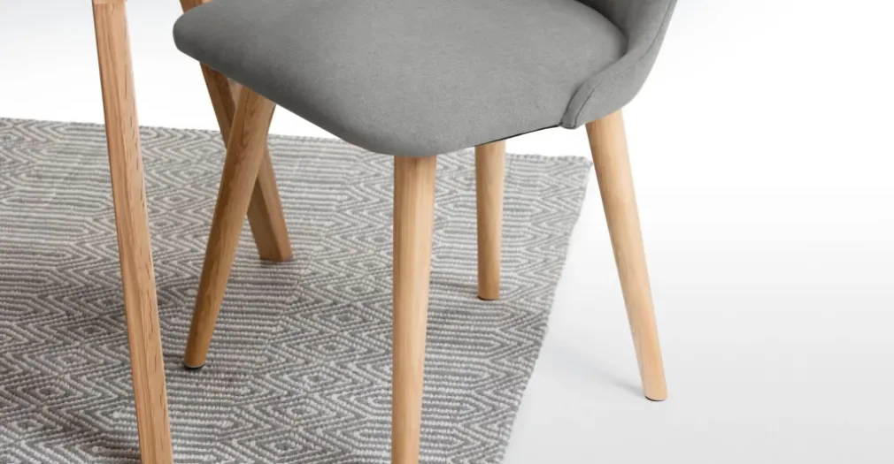 Juego de 2 sillas de comedor Bjorg – Gris manhattan y roble