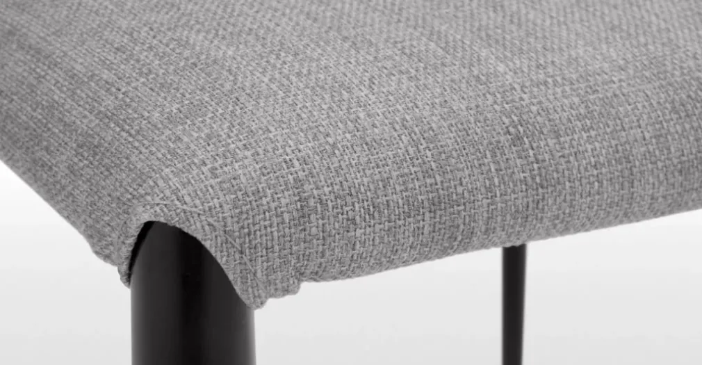 Juego de 2 sillas de comedor Braga – Gris perla con patas negras