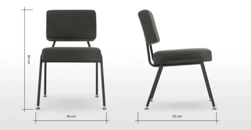 Juego de 2 sillas de comedor Knox – Gris