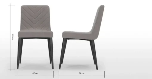 Juego de 2 sillas de comedor Lex – Gris grafito