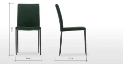 Juego de 2 sillas de comedor Braga – Terciopelo verde pino