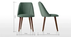 Juego de 2 sillas de comedor Lule – Verde bahía y nogal ⚡