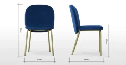 Juego de 2 sillas de comedor Safia – Azul Eléctrico