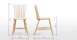 Juego de 2 sillas de comedor Deauville en roble y blanco