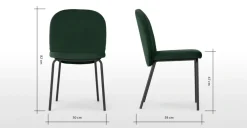 Juego de 2 sillas de comedor Safia – Terciopelo verde pino