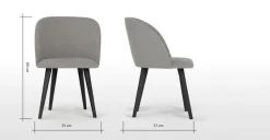 Juego de 2 sillas de comedor Stig – Gris manhattan y negro