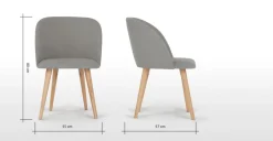 Juego de 2 sillas de comedor Stig – Gris manhattan y roble