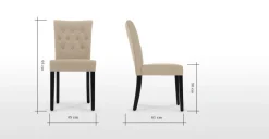 Juego de 2 sillas de comedor Flynn – Beis Biscuit y negro