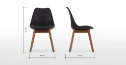 Juego de 2 sillas de comedor Thelma – Roble oscuro y negro