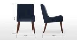 Juego de 2 sillas de comedor Higgs – Terciopelo azul real