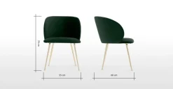 Juego de 2 sillas de comedor Adeline – Verde Pino