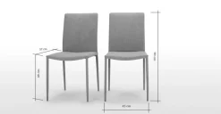 Juego de 2 sillas de comedor Braga – Gris perla