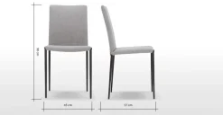 Juego de 2 sillas de comedor Braga – Gris perla con patas negras