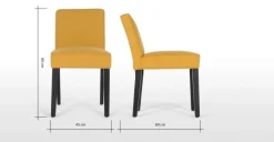 Juego de 2 sillas de comedor Wilton – Amarillo yema y abedul negro