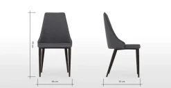 Juego de 2 sillas de comedor Julietta – Gris marga