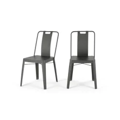 Juego de 2 sillas de metal Edny – Bronce de cañón