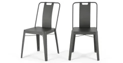 Juego de 2 sillas de metal Edny – Bronce de cañón