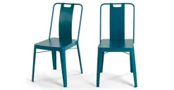 Juego de 2 sillas de metal Edny – Azul cerceta