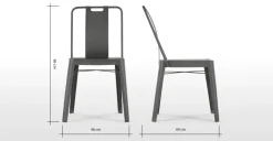 Juego de 2 sillas de metal Edny – Bronce de cañón