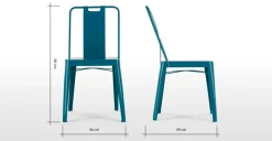 Juego de 2 sillas de metal Edny – Azul cerceta