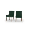 Juego de dos sillas de comedor Higgs – Terciopelo verde pino