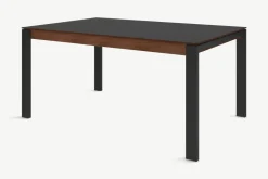 Mesa de Comedor 6 Asientos Corinna – Negro y Nogal