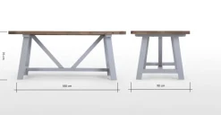 Mesa de Comedor Iona – Madera de Pino y Gris Guijarro