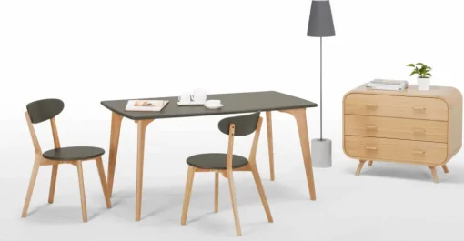 Mesa de Comedor Rectangular Fjord – Roble y Gris