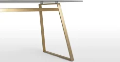 Mesa de Comedor Rectangular Haku – Metal y Cristal Ahumado