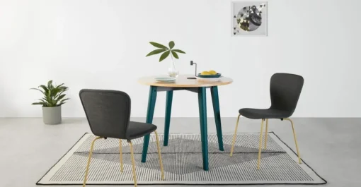 Mesa de Comedor Redonda Hurst – Roble y Azul