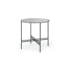 Mesa de Comedor Redonda Poppy – Metal y Cristal Ahumado