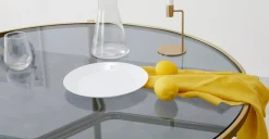 Mesa de Comedor Redonda Stanley – Cristal y Metal