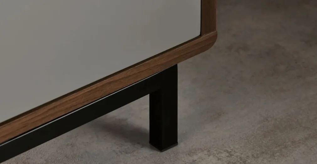 Mesa de noche Louis – Nogal y gris carbón