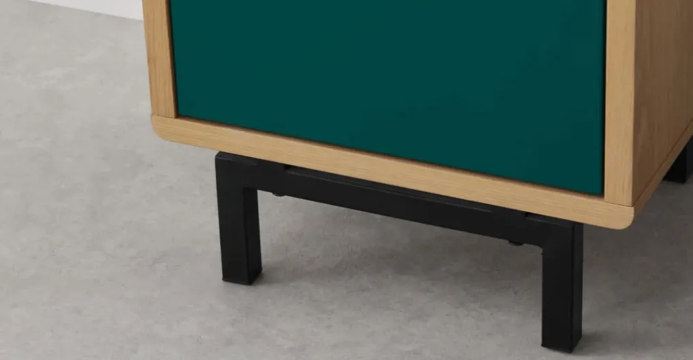 Mesa de noche Louis – Roble y verde