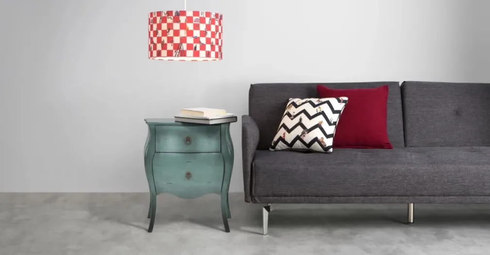 Mesa de noche vintage Bourbon – Azul