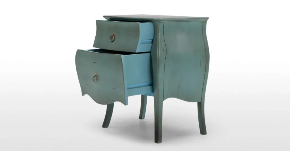 Mesa de noche vintage Bourbon – Azul