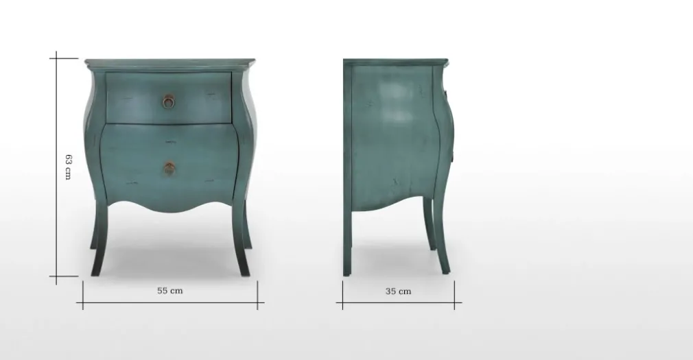 Mesa de noche vintage Bourbon – Azul