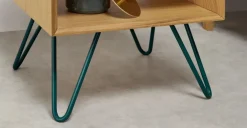 Mesita de noche Dotty – Roble y gris