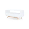 Mueble multimedia compacto Esme – Blanco y fresno