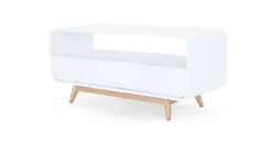Mueble multimedia compacto Esme – Blanco y fresno